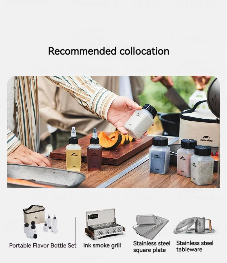 Naturehike Camping Seasoning Jar Portable Outdoor Kitchen Barbecue Cruets Spice Set Seasoning Can Bottles Set Camping Supplies