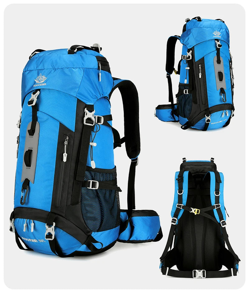 60L Hiking Backpack Men Women Outdoor Waterproof Climbing Travel Large Capacity Bags Mountaineering Trekking Camping Bag 2297