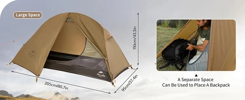 Naturehike Mongar 2 Tent Cloud Up 1 2 3 Persons Tent Star River Tent Cycling Tent Ultralight Outdoor Travel Hiking Camping Tent