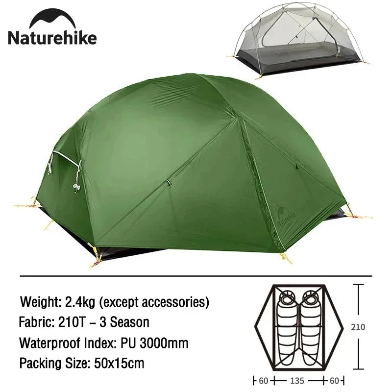 Naturehike Mongar 2 Tent Cloud Up 1 2 3 Persons Tent Star River Tent Cycling Tent Ultralight Outdoor Travel Hiking Camping Tent