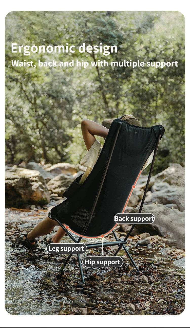 Naturehike L04 Camping Chair Folding Portable Beach Chair Foldable Lighweight Picnic Chair Outdoor Backpack Fishing Chair