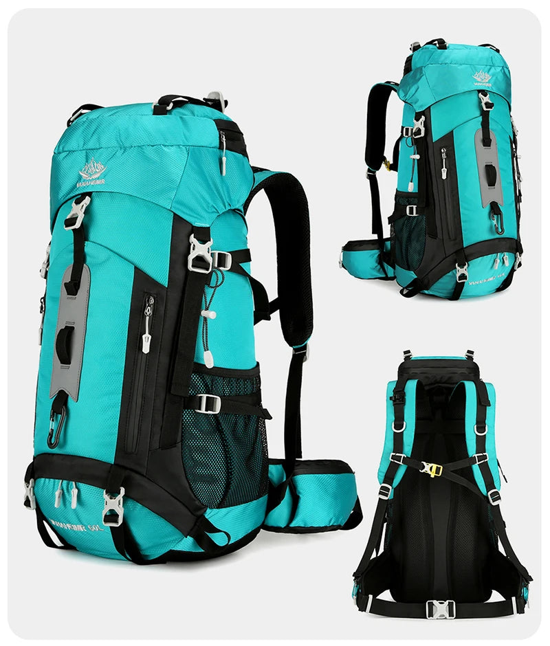 60L Hiking Backpack Men Women Outdoor Waterproof Climbing Travel Large Capacity Bags Mountaineering Trekking Camping Bag 2297
