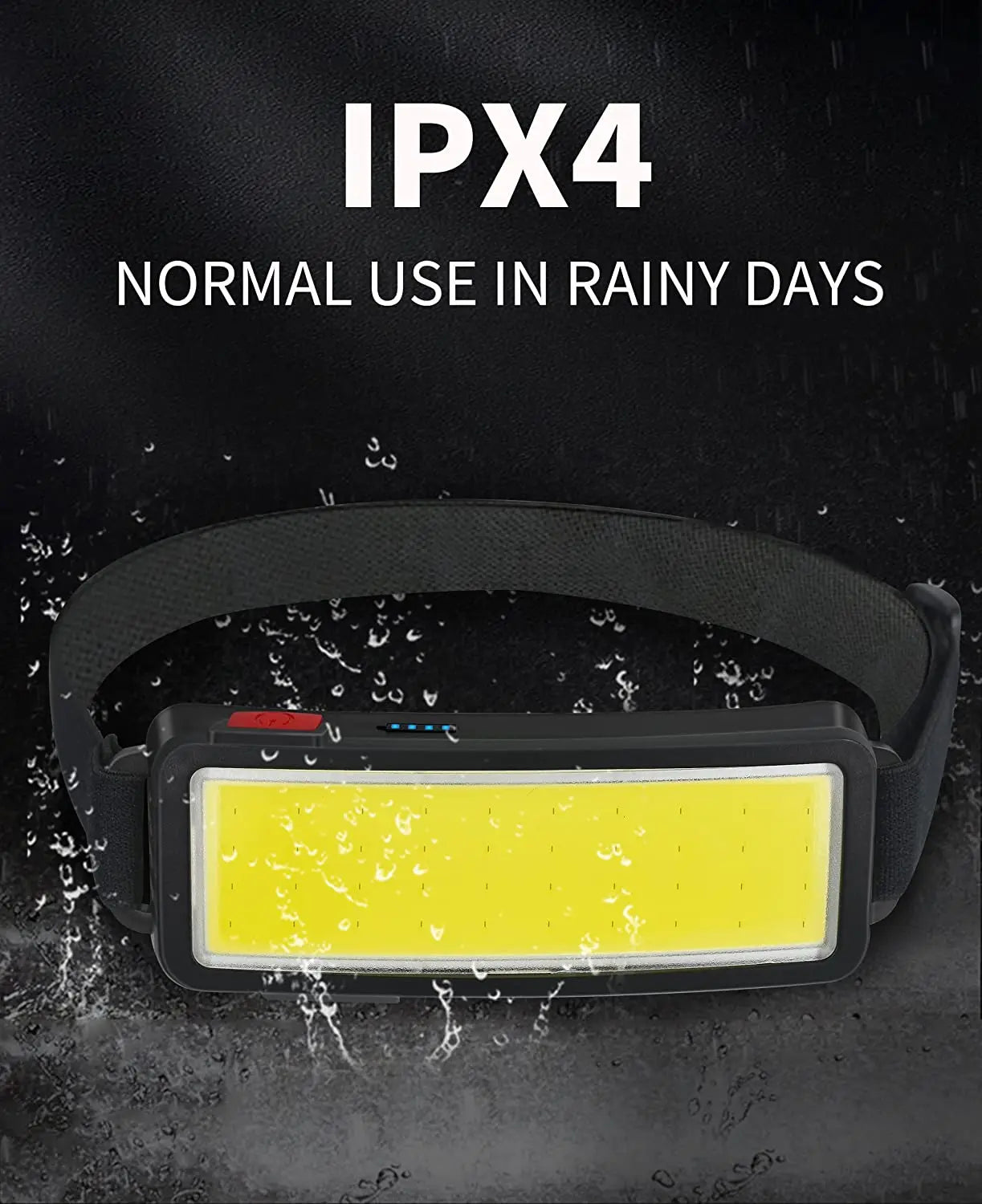 COB LED Headlight Flashlight 3 Mode USB Rechargeable HeadLamp Hiking Camping Lamp