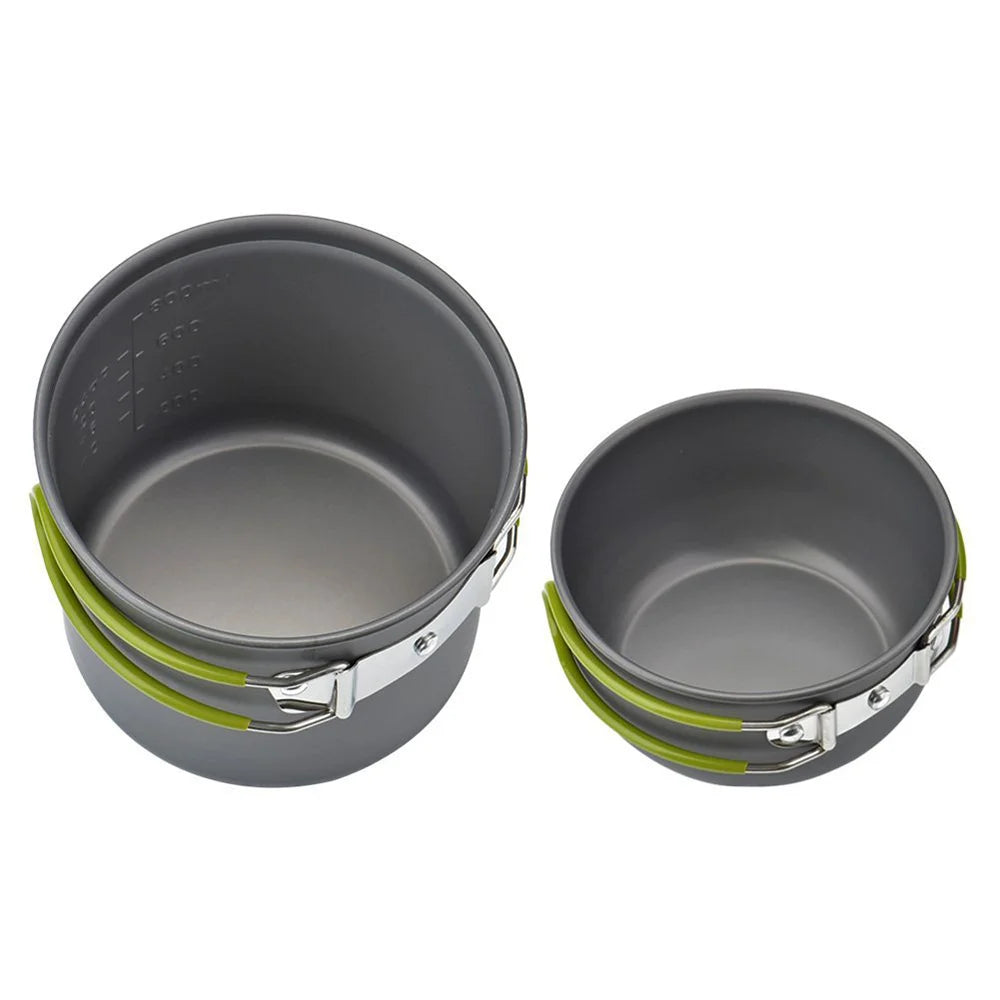 Camping Pots Cookware Set Portable Outdoor Cooking Tableware for Hiking Trekking Picnic Fishing Mountaineering