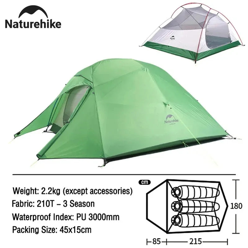 Naturehike Mongar 2 Tent Cloud Up 1 2 3 Persons Tent Star River Tent Cycling Tent Ultralight Outdoor Travel Hiking Camping Tent