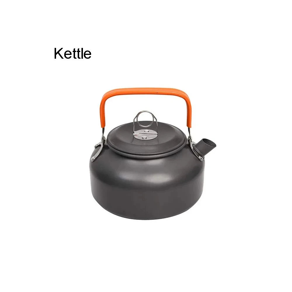 1pcs/1set Camping Cookware Kit Outdoor Cooking Set Aluminum Equipment Outdoor Pot Travel Tableware Kitchen Hiking Picnic BBQ