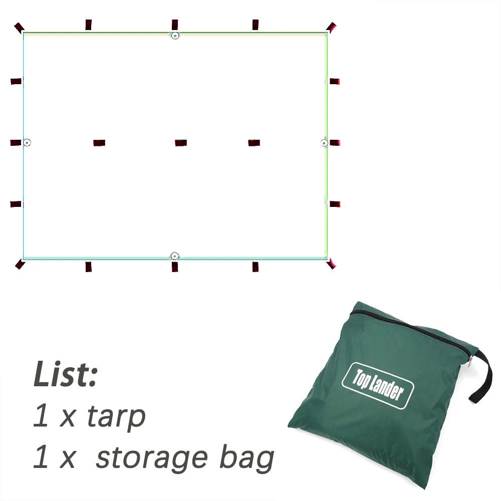 Waterproof Tent Tarp 19 Hang Points Survival Tent Outdoor Camping Tactical Sun Shelter 4x4 3x4 3x3 Lightweight Sunshade Awning