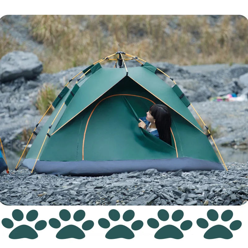 The outdoor self-driving travel camping tent is a foldable tent suitable for 2 to 4 people and can be quickly opened and closed