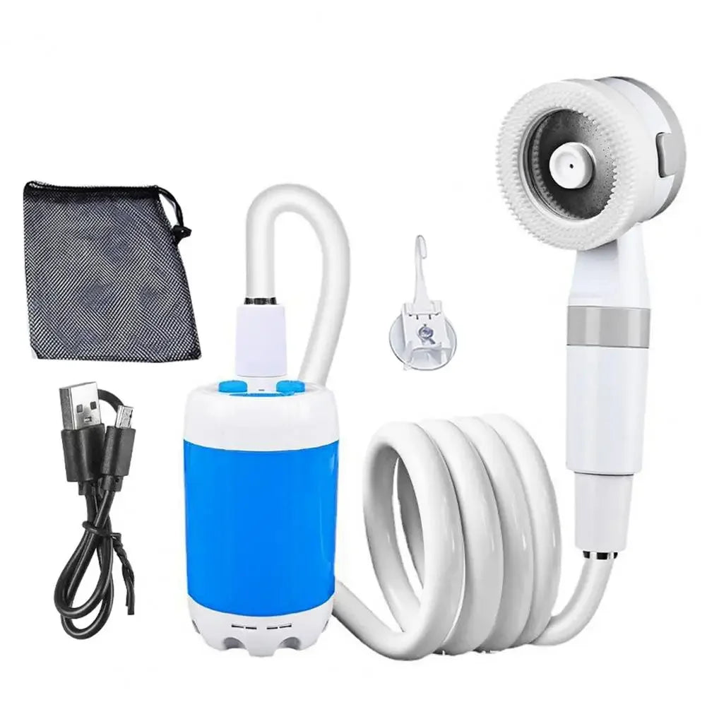 No need for electricity portable camping shower outdoor camping shower pump rechargeable electric shower pump with smart digital