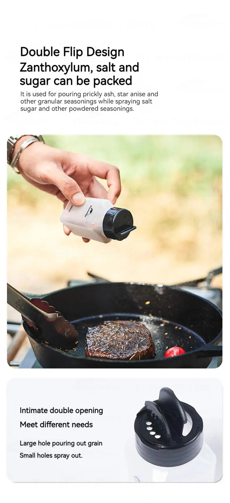 Naturehike Camping Seasoning Jar Portable Outdoor Kitchen Barbecue Cruets Spice Set Seasoning Can Bottles Set Camping Supplies