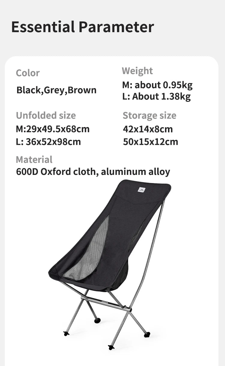 Naturehike L04 Camping Chair Folding Portable Beach Chair Foldable Lighweight Picnic Chair Outdoor Backpack Fishing Chair