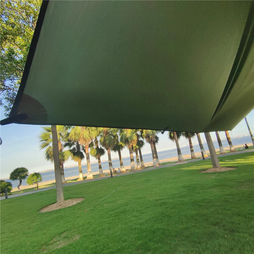 Waterproof Tent Tarp 19 Hang Points Survival Tent Outdoor Camping Tactical Sun Shelter 4x4 3x4 3x3 Lightweight Sunshade Awning