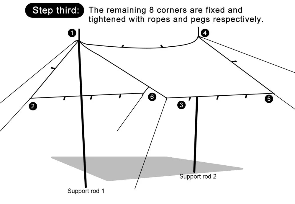 Waterproof Tent Tarp 19 Hang Points Survival Tent Outdoor Camping Tactical Sun Shelter 4x4 3x4 3x3 Lightweight Sunshade Awning
