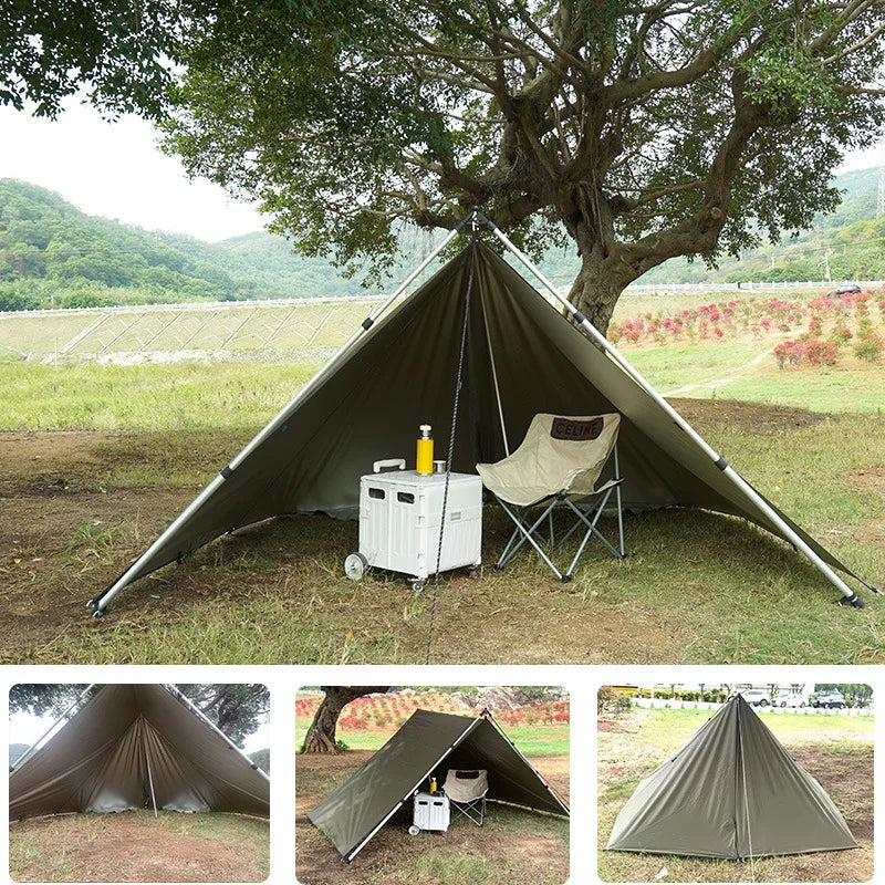 Waterproof Tent Tarp 19 Hang Points Survival Tent Outdoor Camping Tactical Sun Shelter 4x4 3x4 3x3 Lightweight Sunshade Awning
