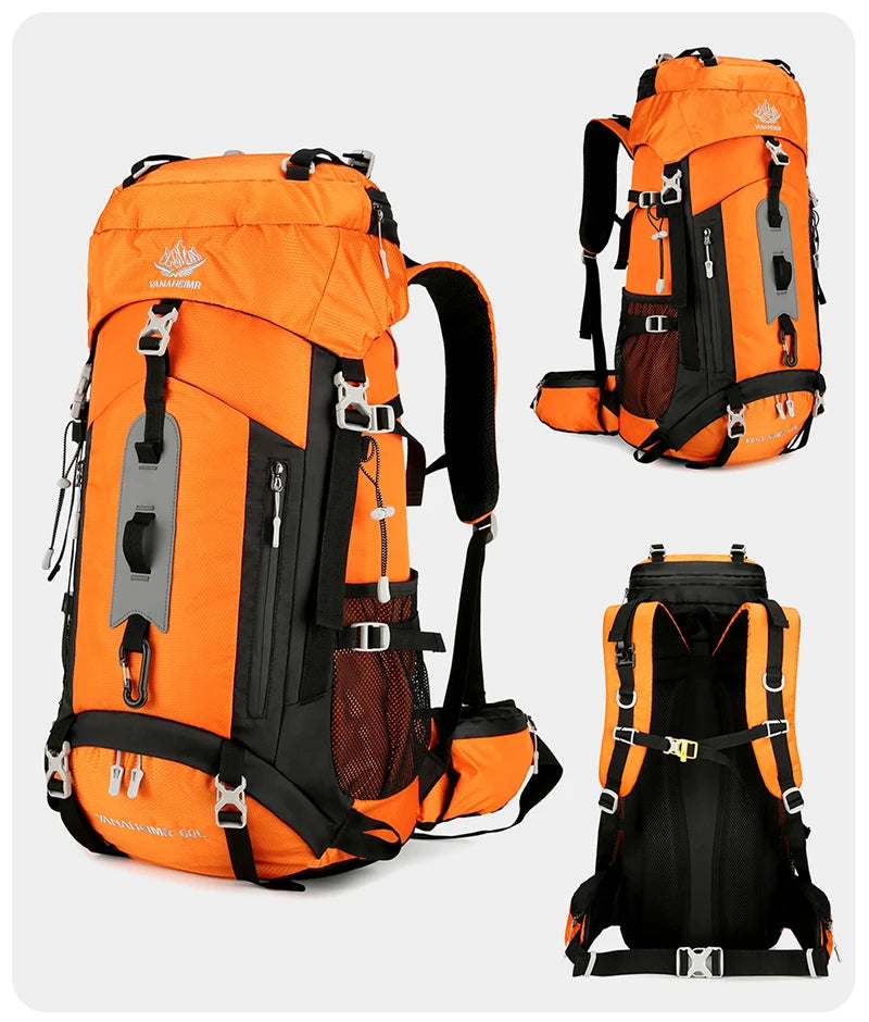 60L Hiking Backpack Men Women Outdoor Waterproof Climbing Travel Large Capacity Bags Mountaineering Trekking Camping Bag 2297