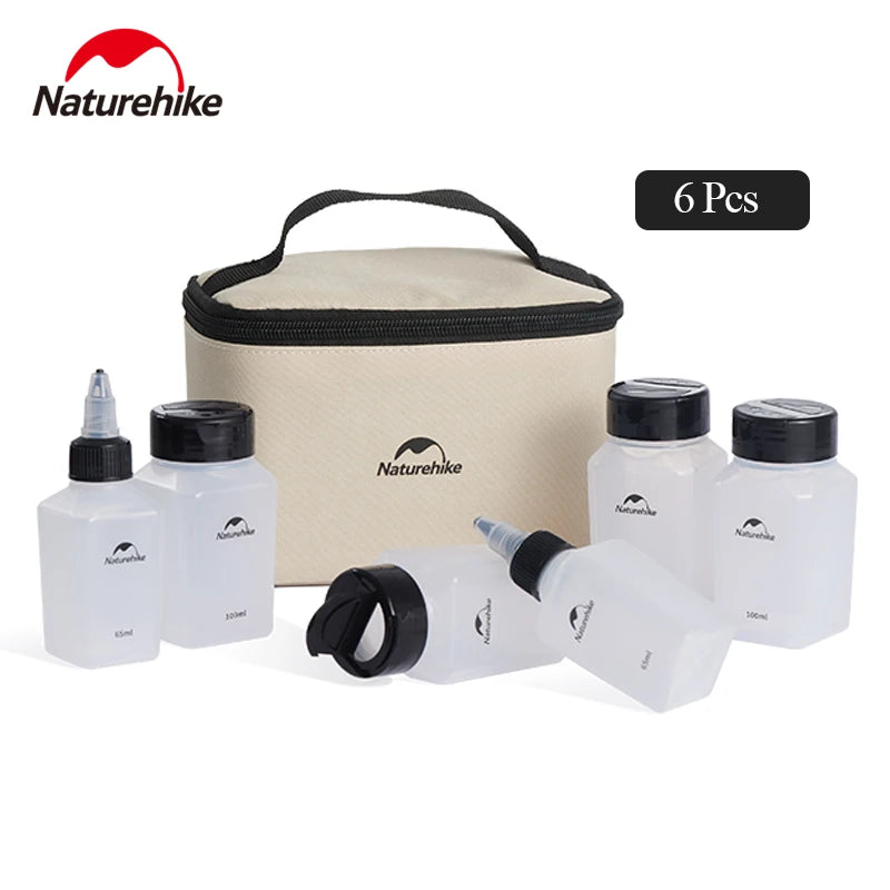 Naturehike Camping Seasoning Jar Portable Outdoor Kitchen Barbecue Cruets Spice Set Seasoning Can Bottles Set Camping Supplies