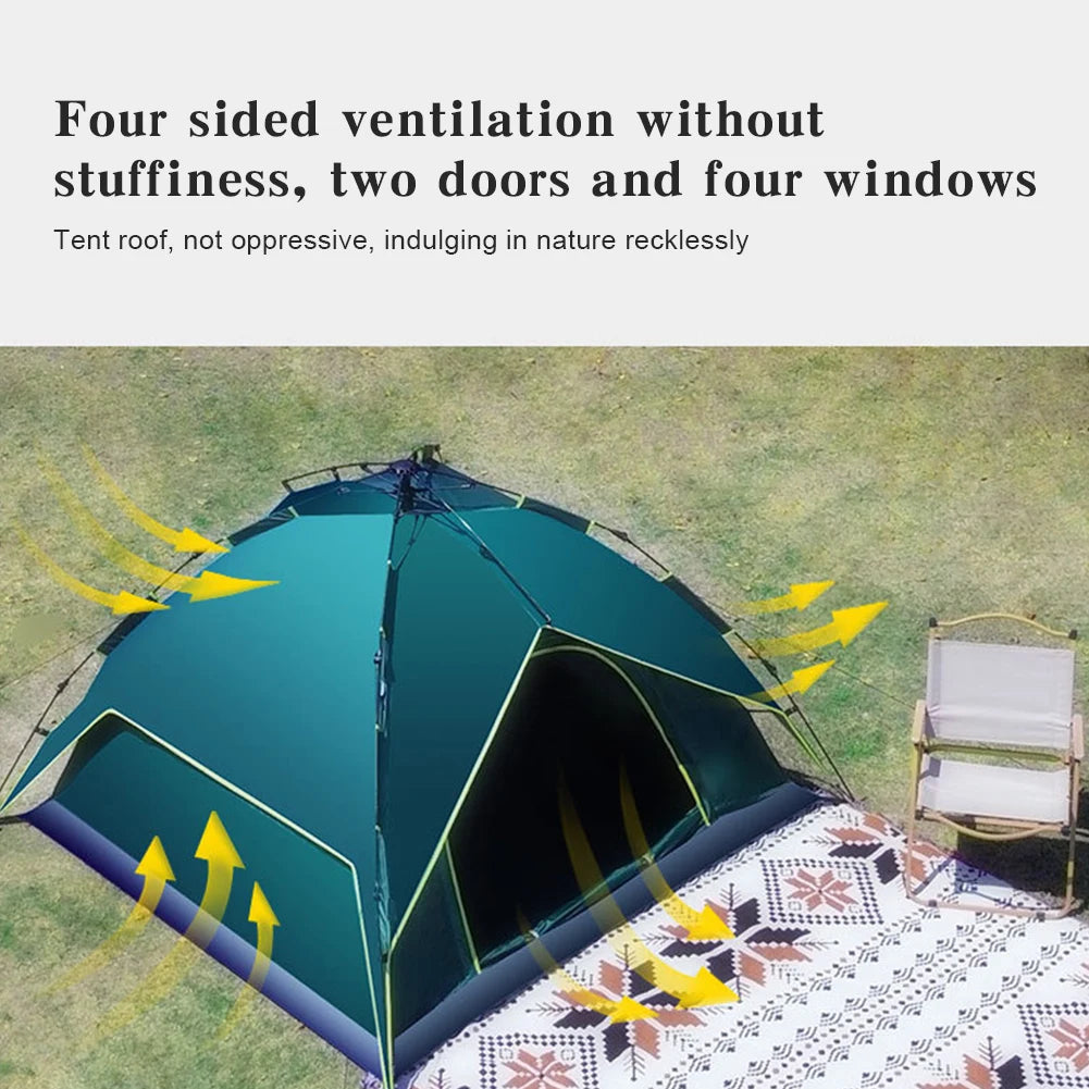 Tent Ultralight Waterproof Automatic Tent 3-4 Person Portable 3 Season Backpacking Tent Outdoor Hiking Camping Tent