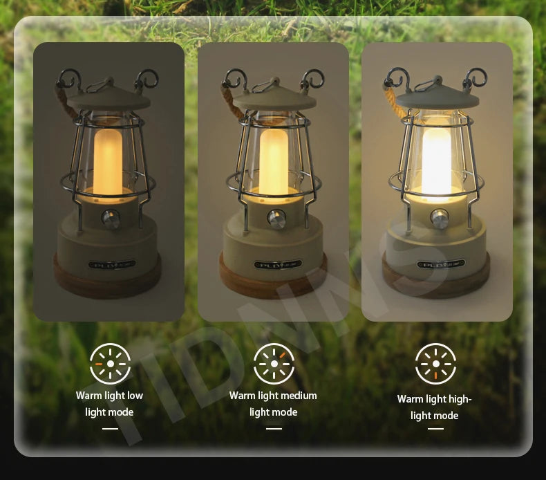 Camping Light Portable Torches Flashlights Tent Lamps Stepless Dimming Travel Retro Lamps Outdoor Lighting
