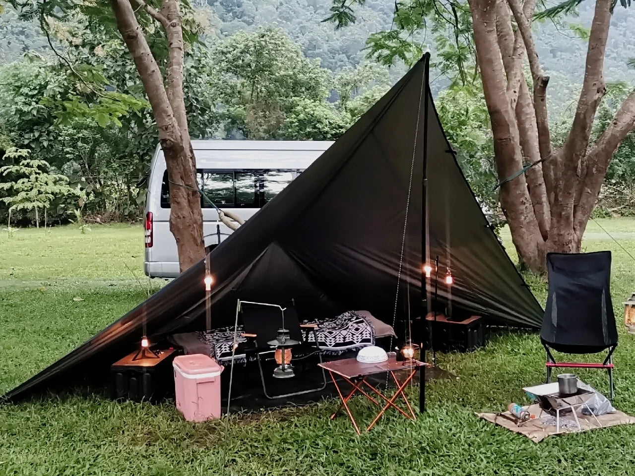 Waterproof Tent Tarp 19 Hang Points Survival Tent Outdoor Camping Tactical Sun Shelter 4x4 3x4 3x3 Lightweight Sunshade Awning