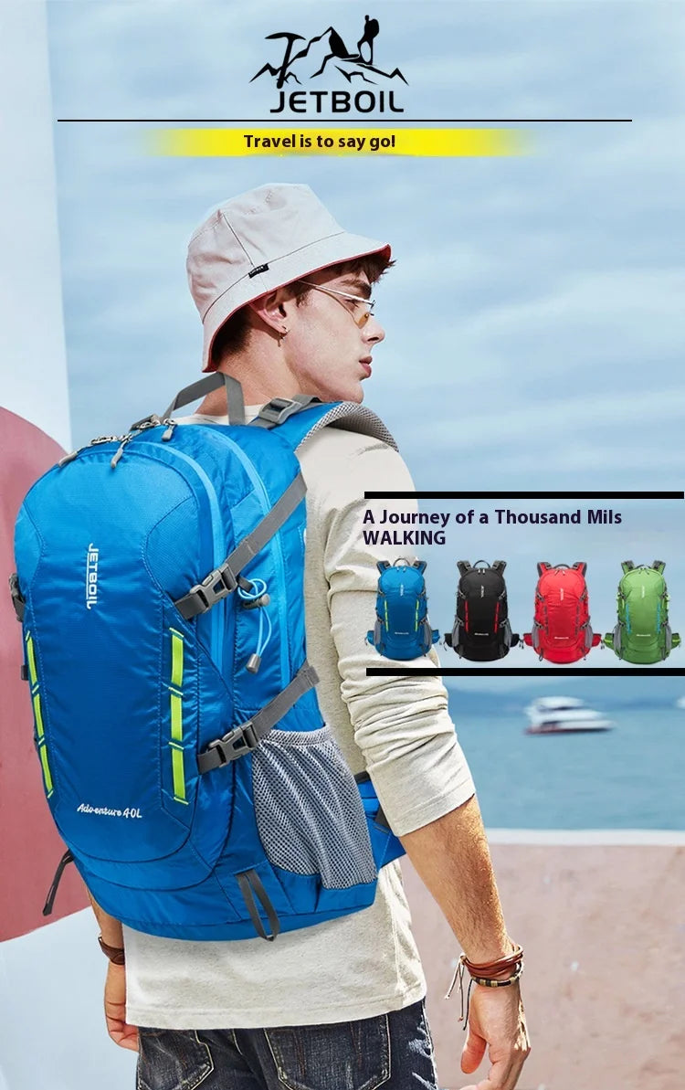 40L Outdoor sports mountaineering bag waterproof nylon camping bag large capacity backpack