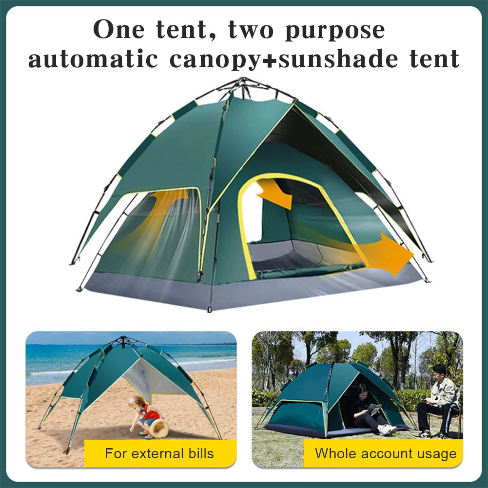 Tent Ultralight Waterproof Automatic Tent 3-4 Person Portable 3 Season Backpacking Tent Outdoor Hiking Camping Tent