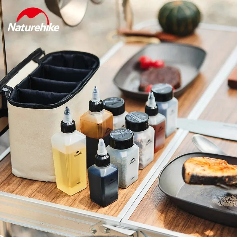 Naturehike Camping Seasoning Jar Portable Outdoor Kitchen Barbecue Cruets Spice Set Seasoning Can Bottles Set Camping Supplies