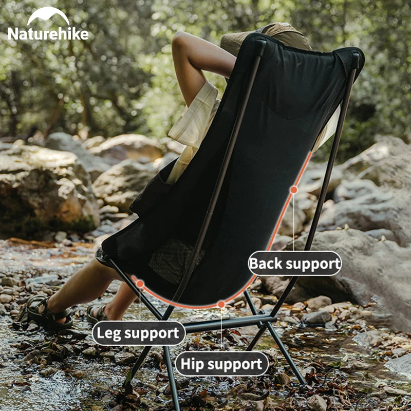 Naturehike L04 Camping Chair Folding Portable Beach Chair Foldable Lighweight Picnic Chair Outdoor Backpack Fishing Chair