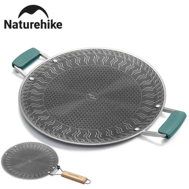 Naturehike Medical Stainless Steel Baking Pan BottomHoneycomb CoalNon-Stick DesignOutdoor FurnitureUniversal Baking Pan