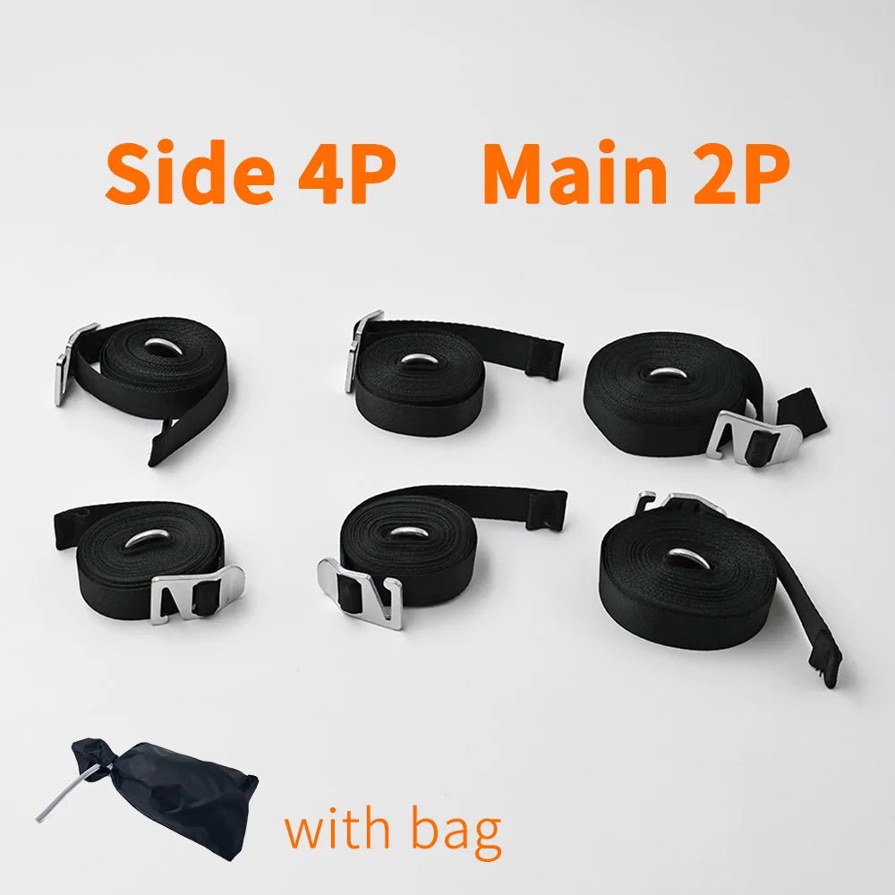 Camping Tarp Webbing Strap Main 2P Side 4P Tarp Installation Full Set Tarp Tent Securing Strap Rope