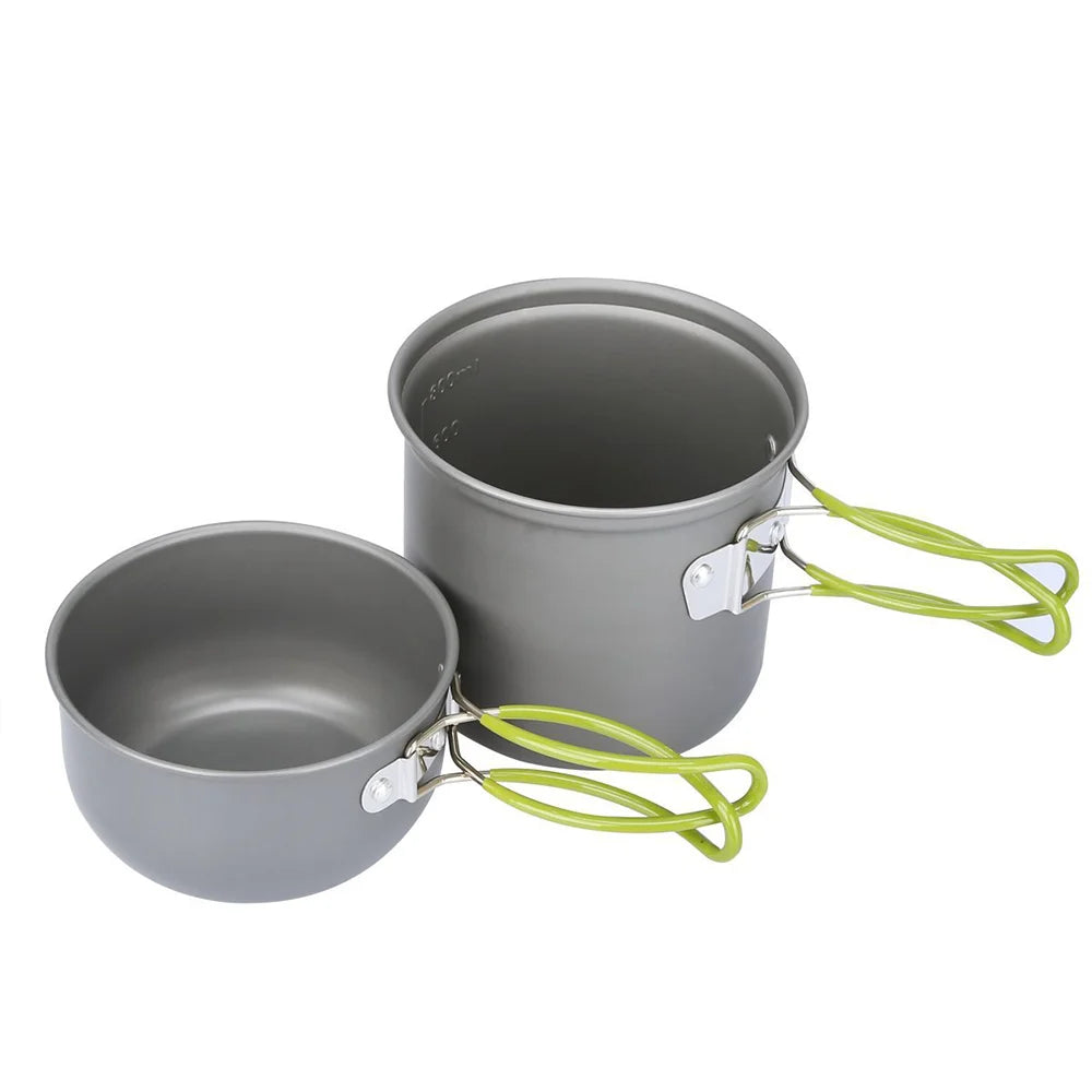Camping Pots Cookware Set Portable Outdoor Cooking Tableware for Hiking Trekking Picnic Fishing Mountaineering