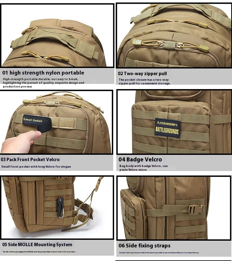 Tactical Backpack for men Women Expands Large Capacity Bag Multi-functional Waterproof Mountaineering Hiking Camping Bag