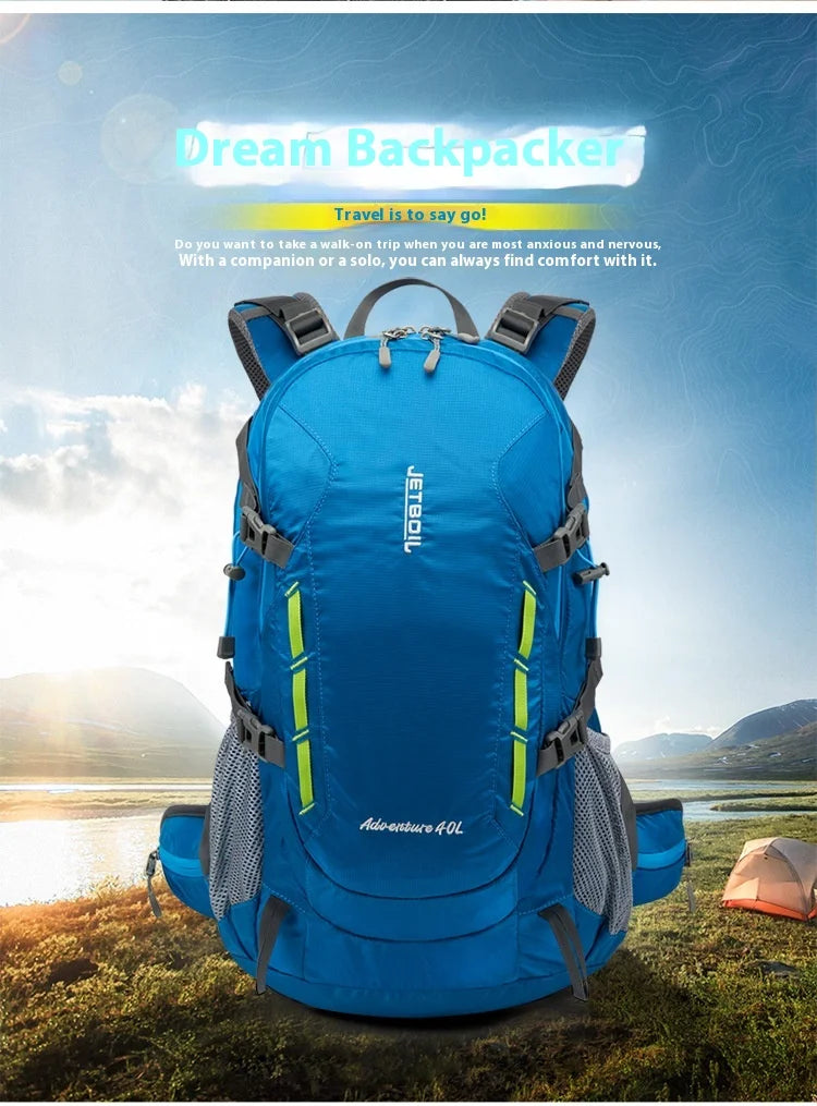 40L Outdoor sports mountaineering bag waterproof nylon camping bag large capacity backpack