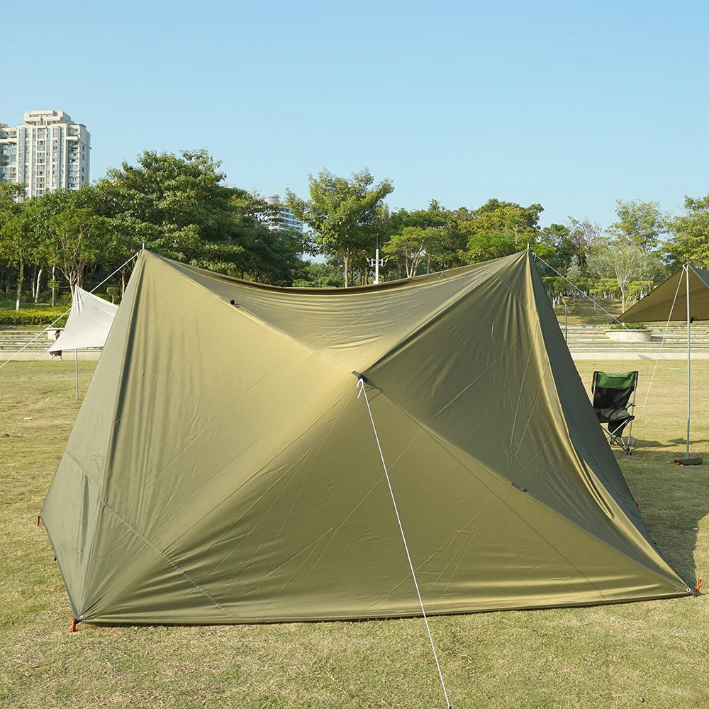 Waterproof Tent Tarp 19 Hang Points Survival Tent Outdoor Camping Tactical Sun Shelter 4x4 3x4 3x3 Lightweight Sunshade Awning