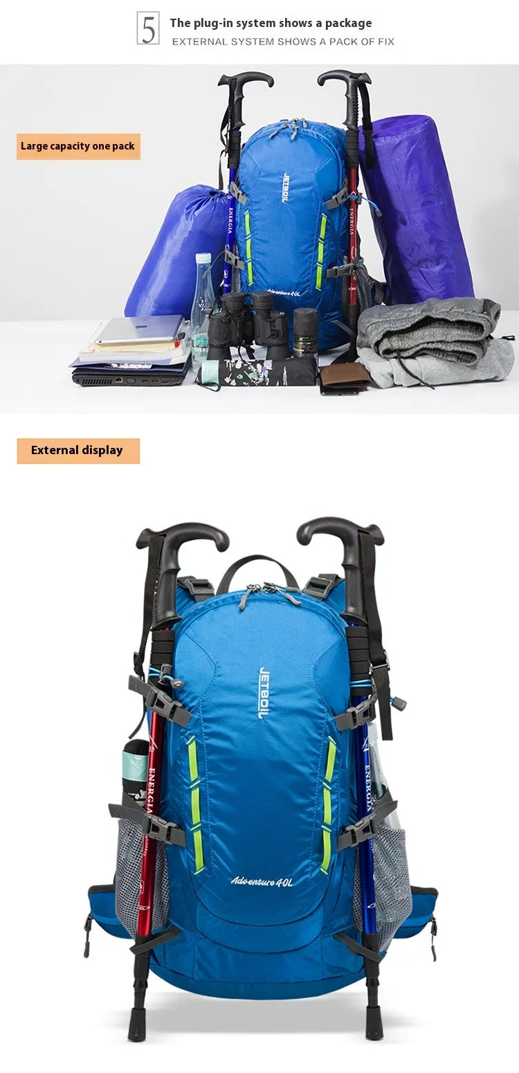 40L Outdoor sports mountaineering bag waterproof nylon camping bag large capacity backpack