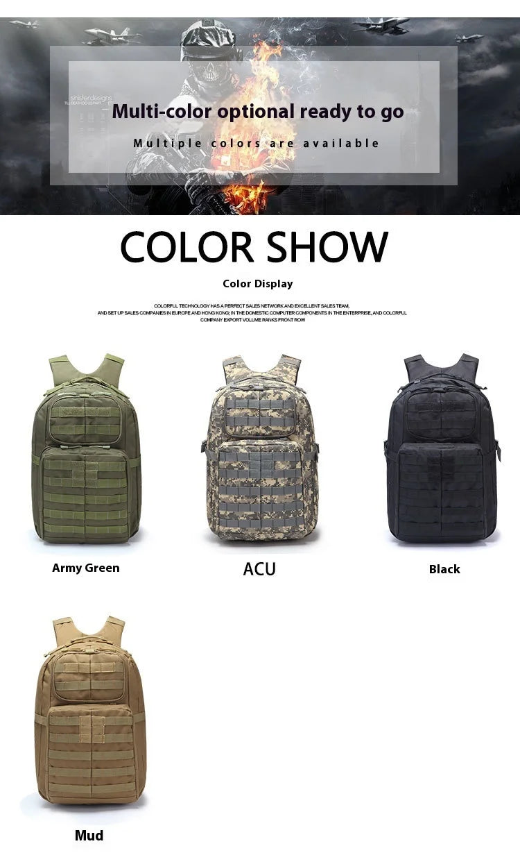 Tactical Backpack for men Women Expands Large Capacity Bag Multi-functional Waterproof Mountaineering Hiking Camping Bag