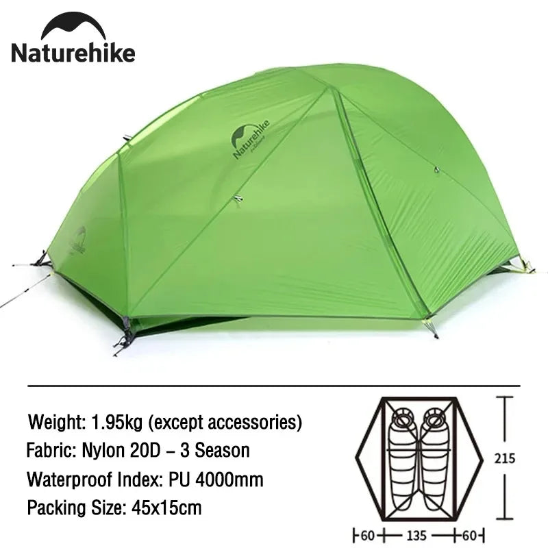 Naturehike Mongar 2 Tent Cloud Up 1 2 3 Persons Tent Star River Tent Cycling Tent Ultralight Outdoor Travel Hiking Camping Tent