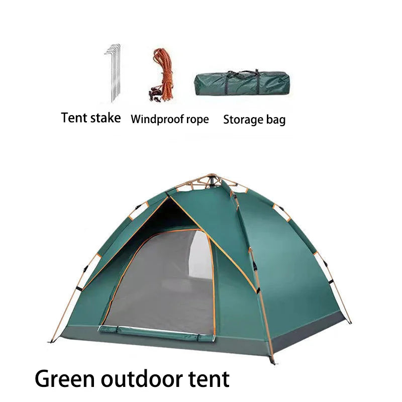 The outdoor self-driving travel camping tent is a foldable tent suitable for 2 to 4 people and can be quickly opened and closed