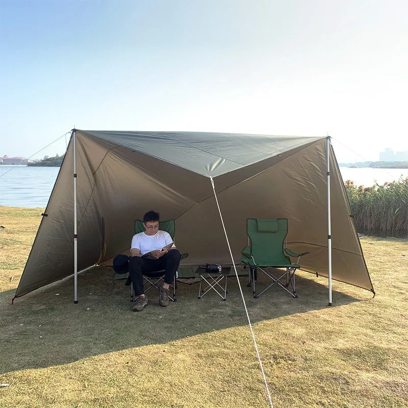 Waterproof Tent Tarp 19 Hang Points Survival Tent Outdoor Camping Tactical Sun Shelter 4x4 3x4 3x3 Lightweight Sunshade Awning