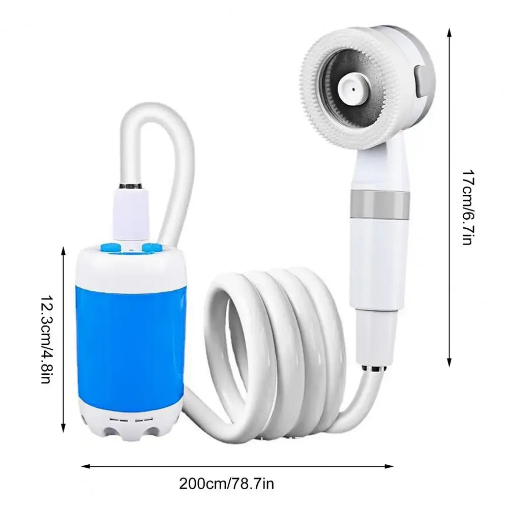 No need for electricity portable camping shower outdoor camping shower pump rechargeable electric shower pump with smart digital