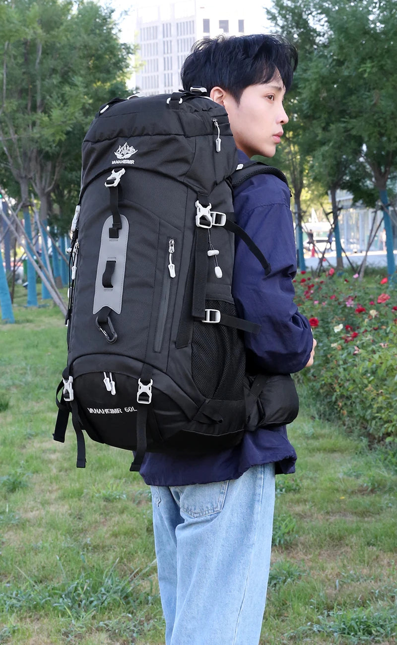 60L Hiking Backpack Men Women Outdoor Waterproof Climbing Travel Large Capacity Bags Mountaineering Trekking Camping Bag 2297