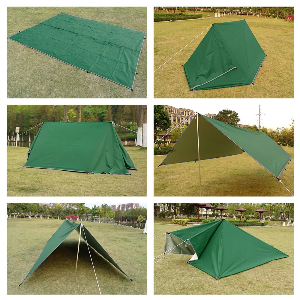 Waterproof Tent Tarp 19 Hang Points Survival Tent Outdoor Camping Tactical Sun Shelter 4x4 3x4 3x3 Lightweight Sunshade Awning