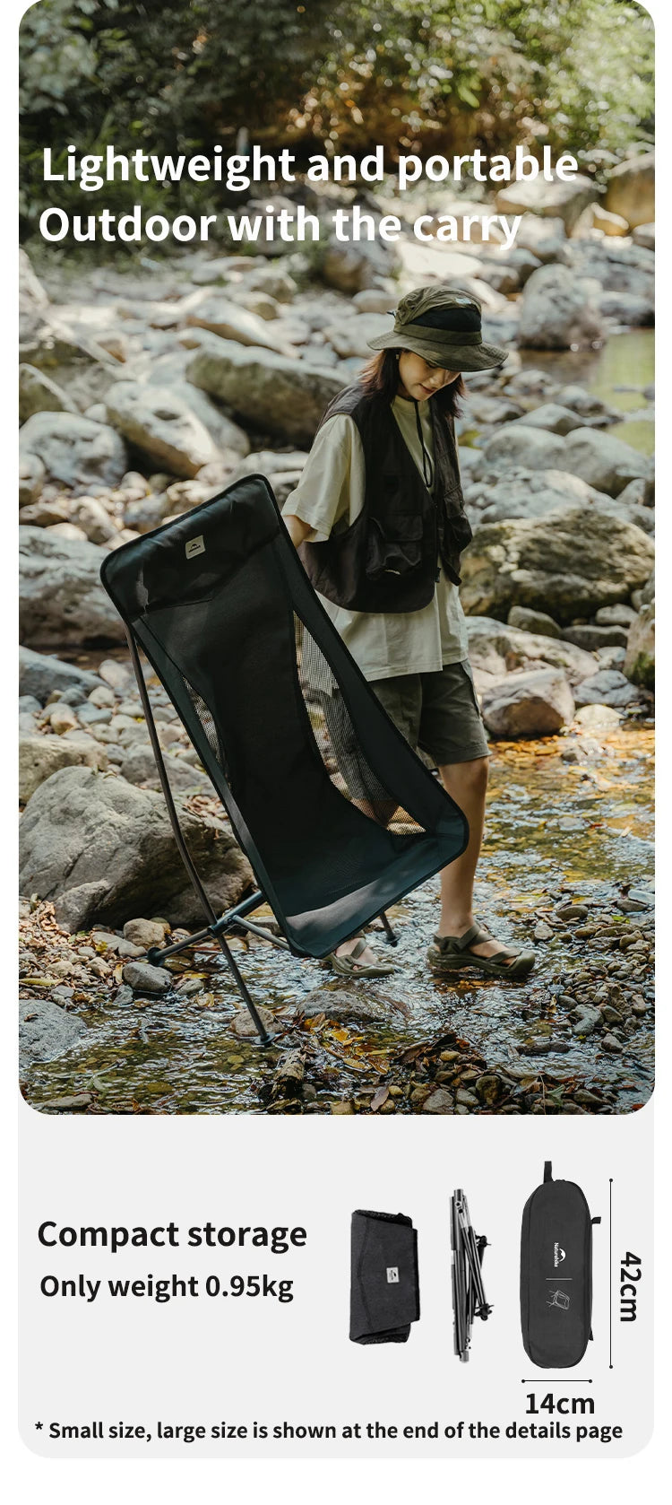 Naturehike L04 Camping Chair Folding Portable Beach Chair Foldable Lighweight Picnic Chair Outdoor Backpack Fishing Chair