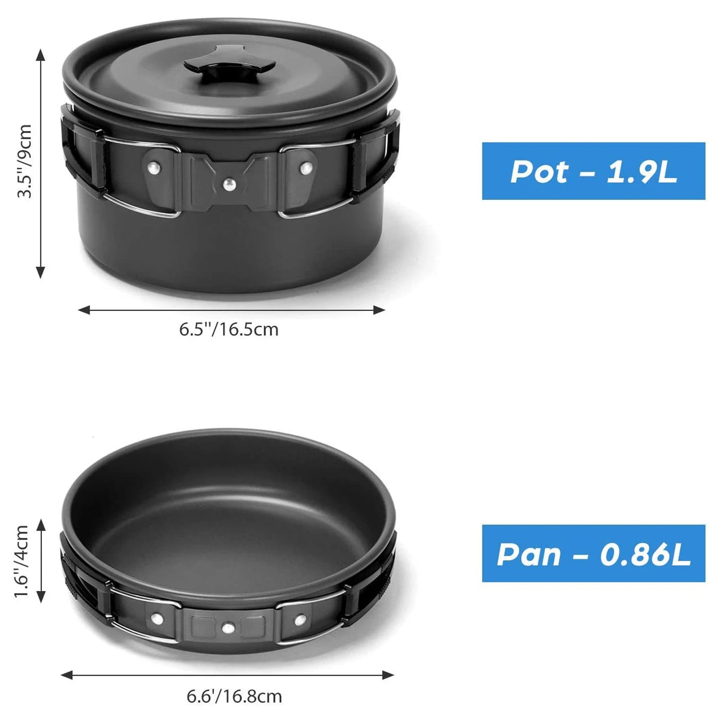 Camping Cookware Set Outdoor Cooking Equipment for Camping Hiking and Picnics for 2 People All in One Compact Camp Cooking Set