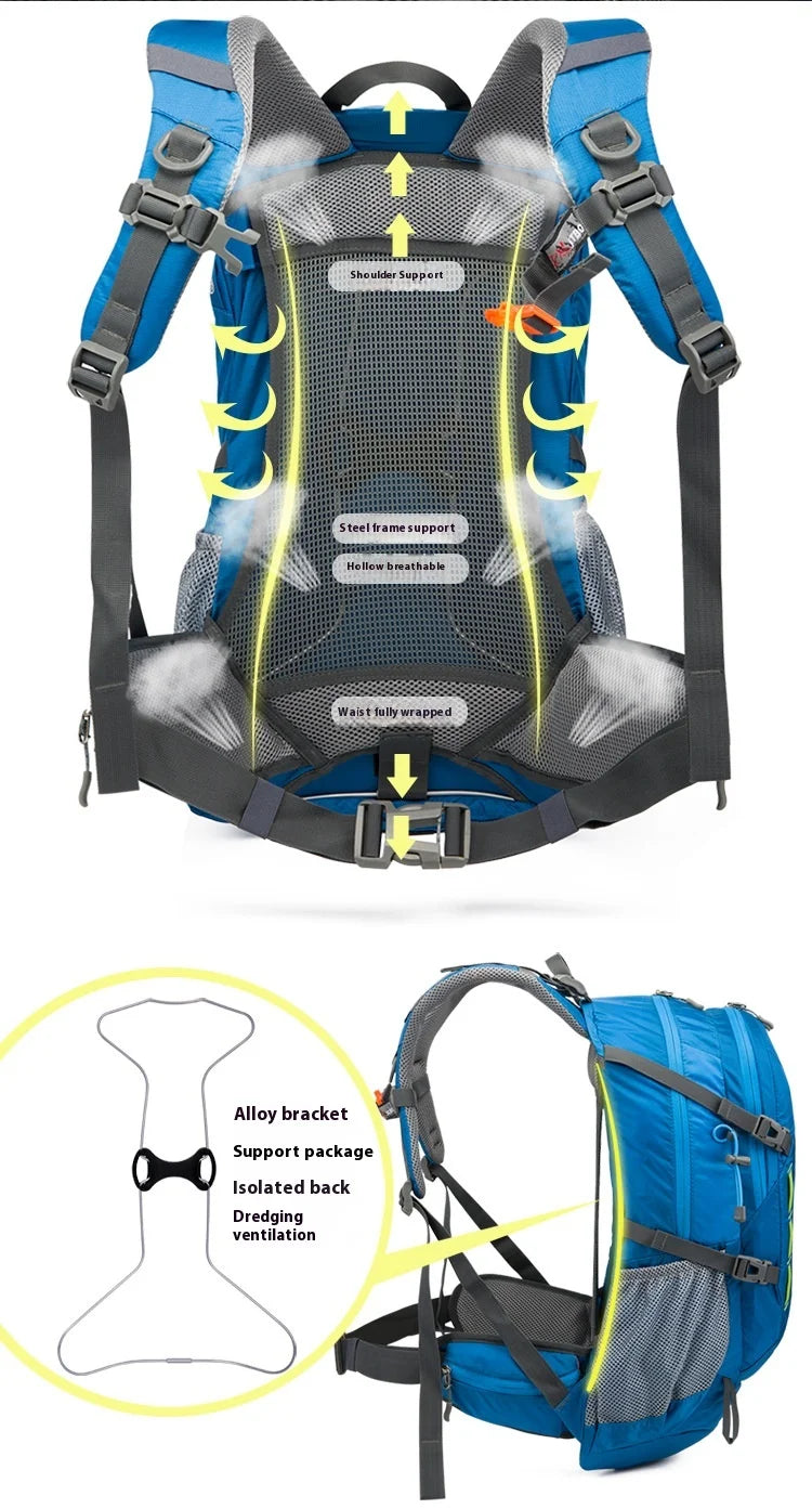 40L Outdoor sports mountaineering bag waterproof nylon camping bag large capacity backpack