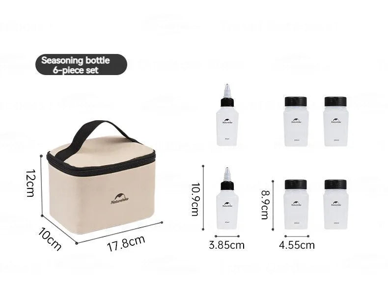 Naturehike Camping Seasoning Jar Portable Outdoor Kitchen Barbecue Cruets Spice Set Seasoning Can Bottles Set Camping Supplies