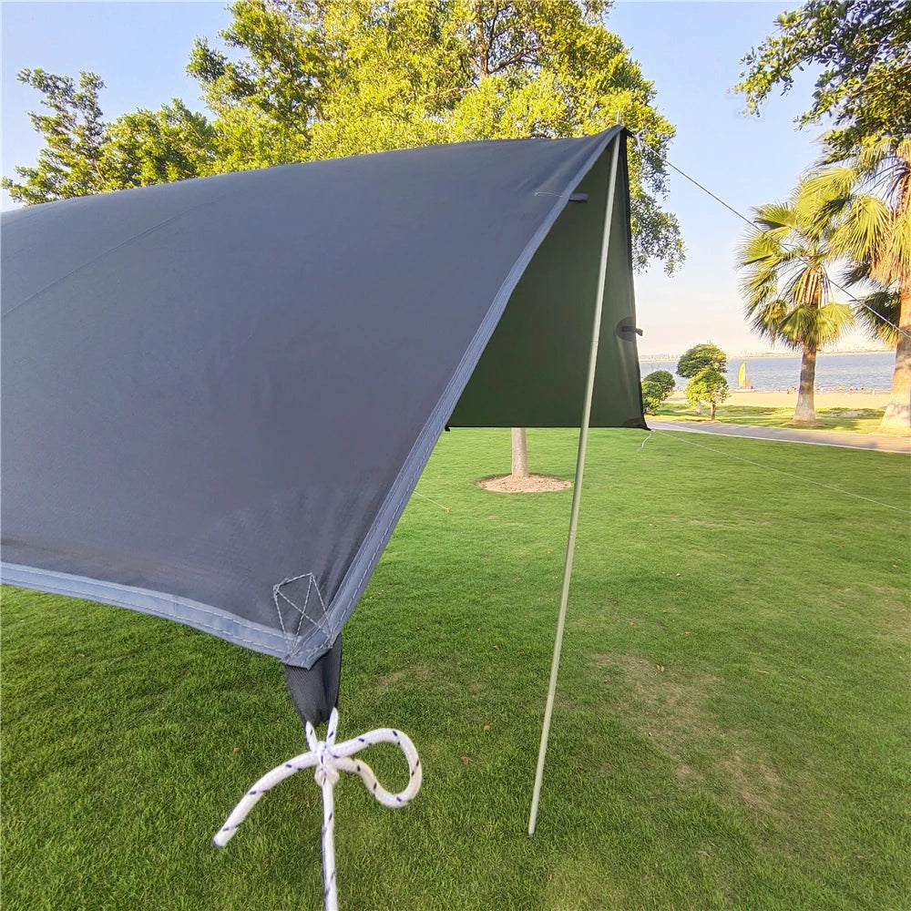 Waterproof Tent Tarp 19 Hang Points Survival Tent Outdoor Camping Tactical Sun Shelter 4x4 3x4 3x3 Lightweight Sunshade Awning