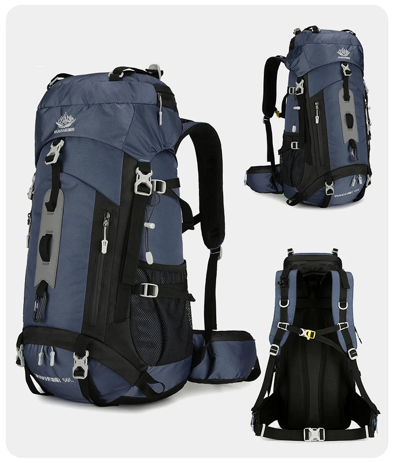 60L Hiking Backpack Men Women Outdoor Waterproof Climbing Travel Large Capacity Bags Mountaineering Trekking Camping Bag 2297