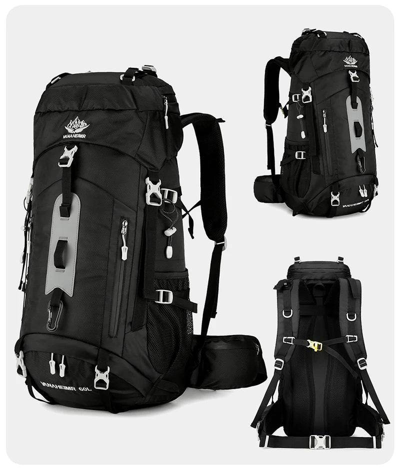 60L Hiking Backpack Men Women Outdoor Waterproof Climbing Travel Large Capacity Bags Mountaineering Trekking Camping Bag 2297