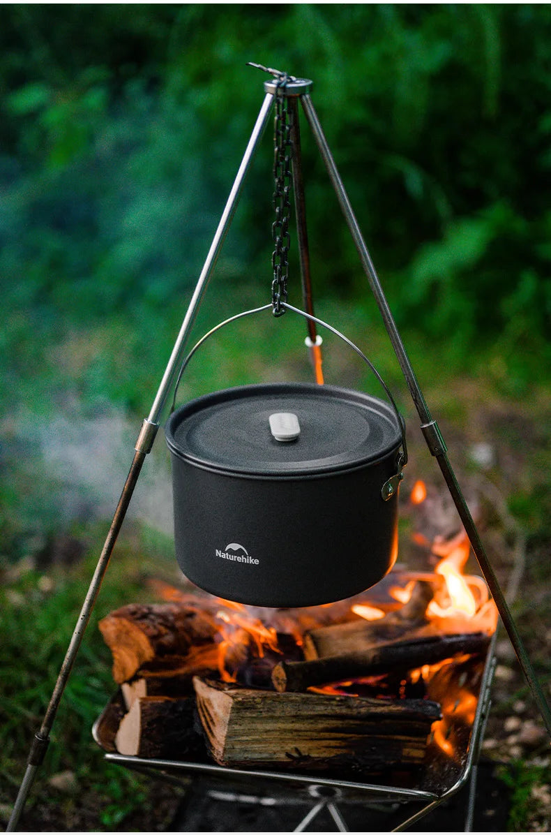 Naturehike Camping Pot Set 4-7 Persons Aluminum Alloy Cookware Pot Set Portable Outdoor Picnic Tableware Camping Cookware Kit
