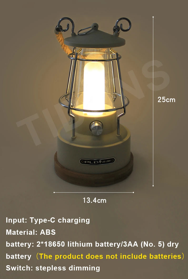 Camping Light Portable Torches Flashlights Tent Lamps Stepless Dimming Travel Retro Lamps Outdoor Lighting